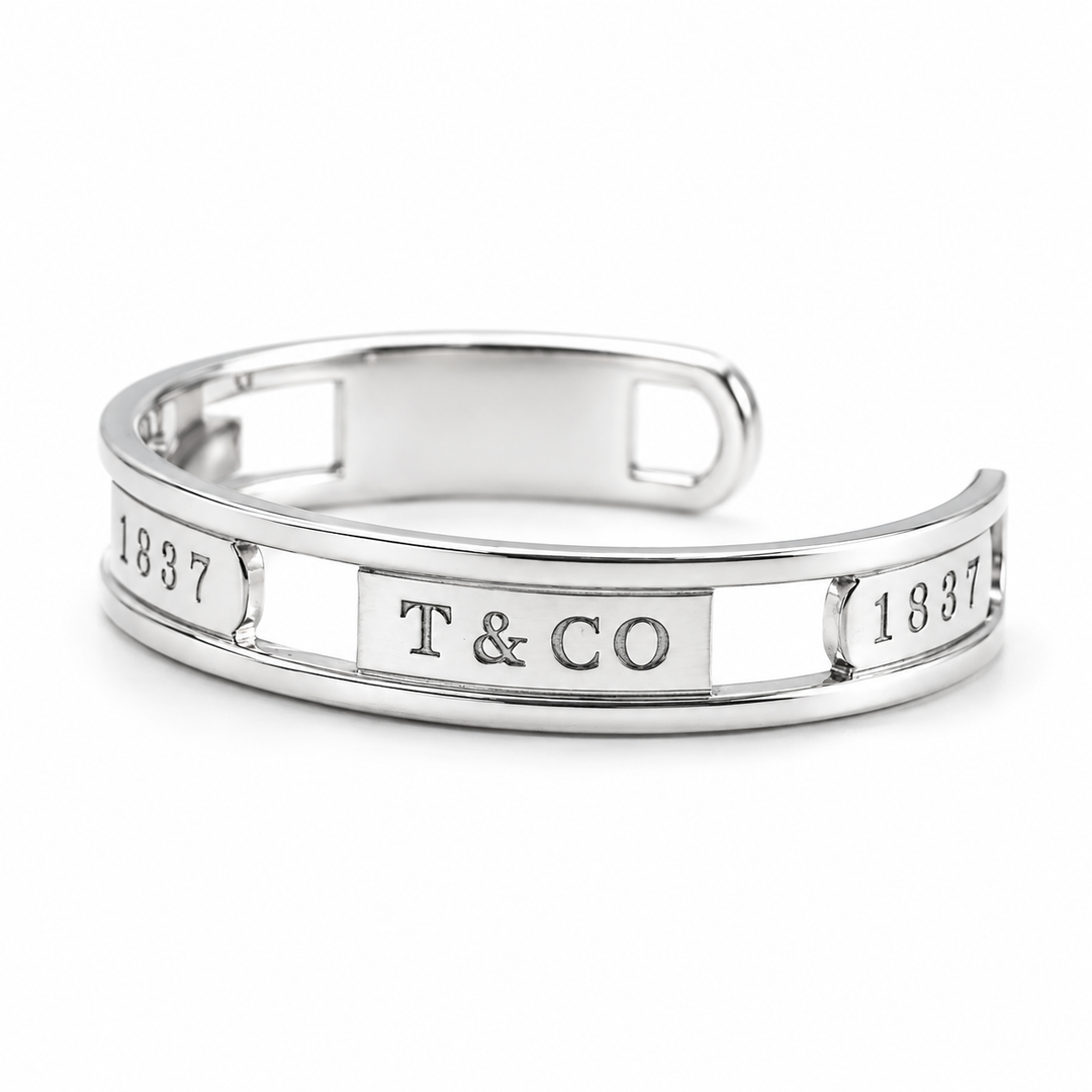 Tiffany & Co 1837 Sterling Silver 10mm Open Cuff Bangle – Foxhills
