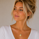 Gold Milgrain Birthstone Necklace