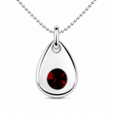 Silver Crystal Teardrop Birthstone Necklace