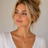 Gold Milgrain Birthstone Necklace