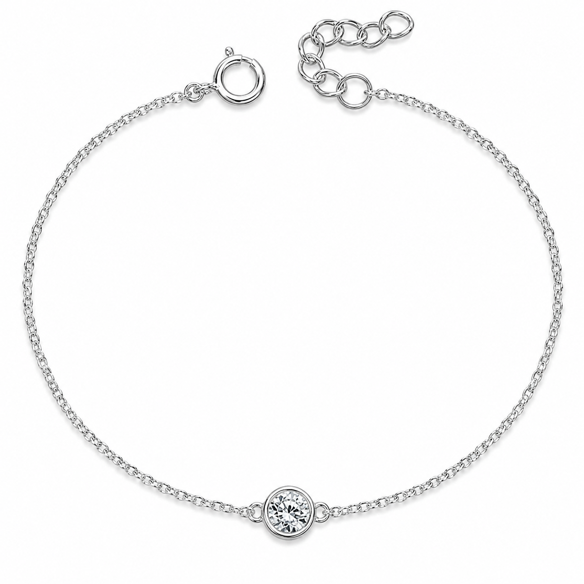 Silver Crystal Birthstone Bracelet