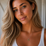 Silver Crystal Charm Birthstone Necklace