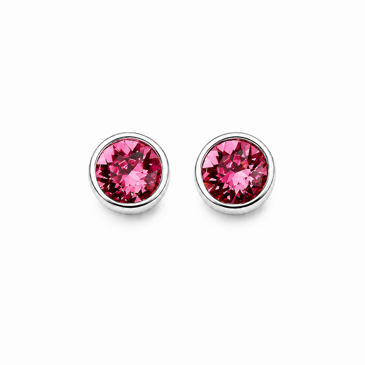 Silver Crystal Birthstone Earrings