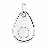 Silver Crystal Teardrop Birthstone Necklace
