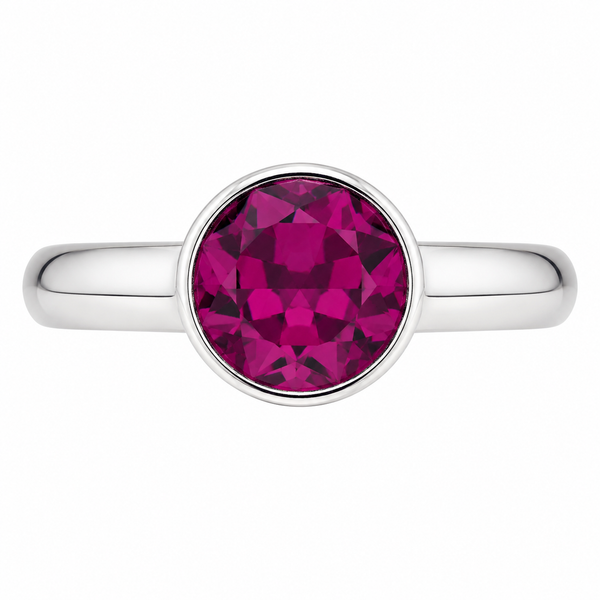 Silver Crystal Birthstone Ring
