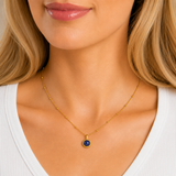 Gold Milgrain Birthstone Necklace