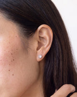 Silver Milgrain Birthstone Earrings