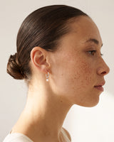 Silver Birthstone Huggie Charm Earring