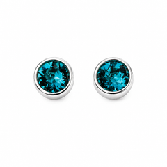 Silver Crystal Birthstone Earrings
