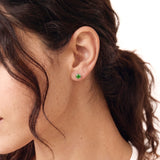 Silver Crystal Birthstone Stud Earrings