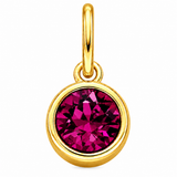 Gold Crystal Charm Birthstone Necklace