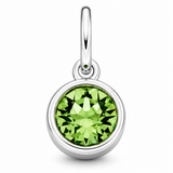 Silver Crystal Charm Birthstone Necklace