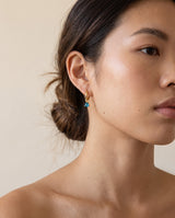 Gold Birthstone Huggie Charm Earring