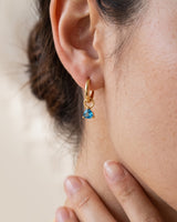 Gold Birthstone Huggie Charm Earring