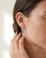 Silver Birthstone Huggie Charm Earring