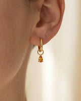Gold Birthstone Huggie Charm Earring