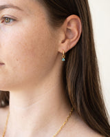 Gold Birthstone Huggie Charm Earring