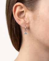 Silver Birthstone Huggie Charm Earring