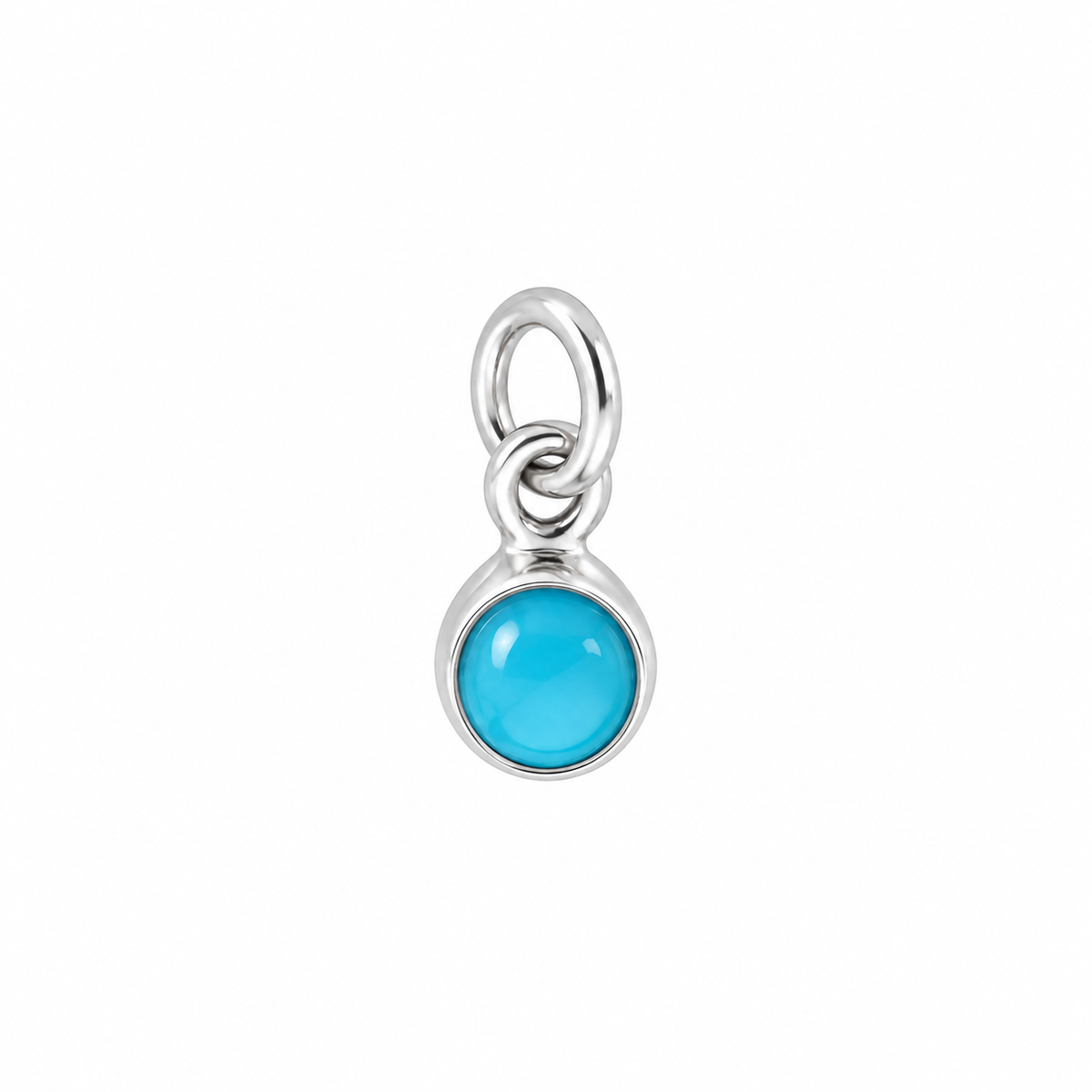 Small Birthstone Silver Charm