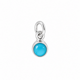 Small Birthstone Silver Charm