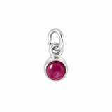 Small Birthstone Silver Charm