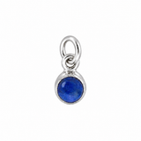 Small Birthstone Silver Charm