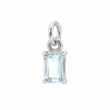 Rectangular Birthstone Silver Charm