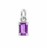 Rectangular Birthstone Silver Charm