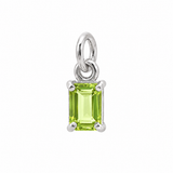 Rectangular Birthstone Silver Charm