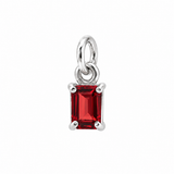 Rectangular Birthstone Silver Charm