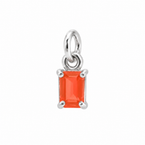 Rectangular Birthstone Silver Charm