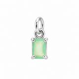 Rectangular Birthstone Silver Charm