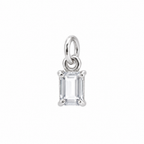 Rectangular Birthstone Silver Charm