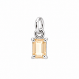 Rectangular Birthstone Silver Charm