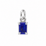 Rectangular Birthstone Silver Charm