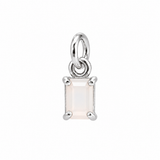 Rectangular Birthstone Silver Charm