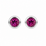 Silver Crystal Birthstone Stud Earrings