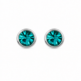 Silver Crystal Birthstone Stud Earrings