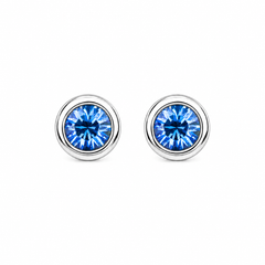 Silver Crystal Birthstone Stud Earrings