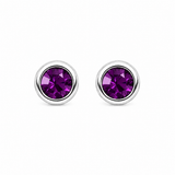 Silver Crystal Birthstone Stud Earrings