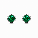 Silver Crystal Birthstone Stud Earrings