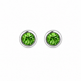 Silver Crystal Birthstone Stud Earrings