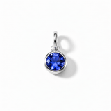 Silver Crystal Charm Birthstone Necklace