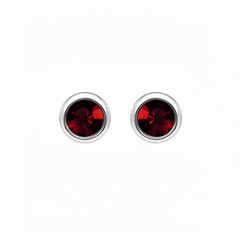 Silver Crystal Birthstone Stud  Earrings