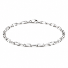 Silver Paperclip Chain Bracelet