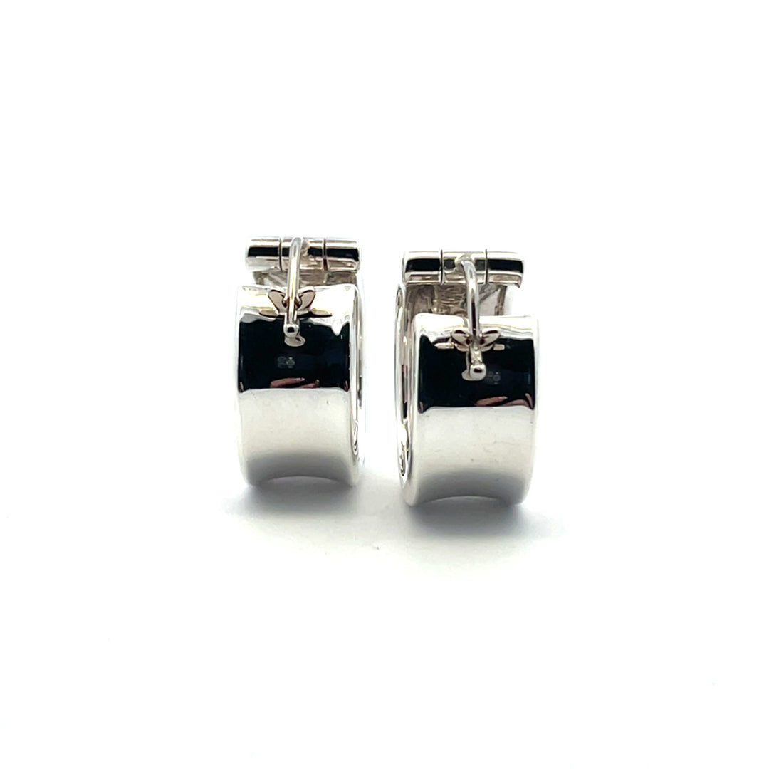 Tiffany & Co 1837 Sterling Silver Thick 10mm Hoop Earrings