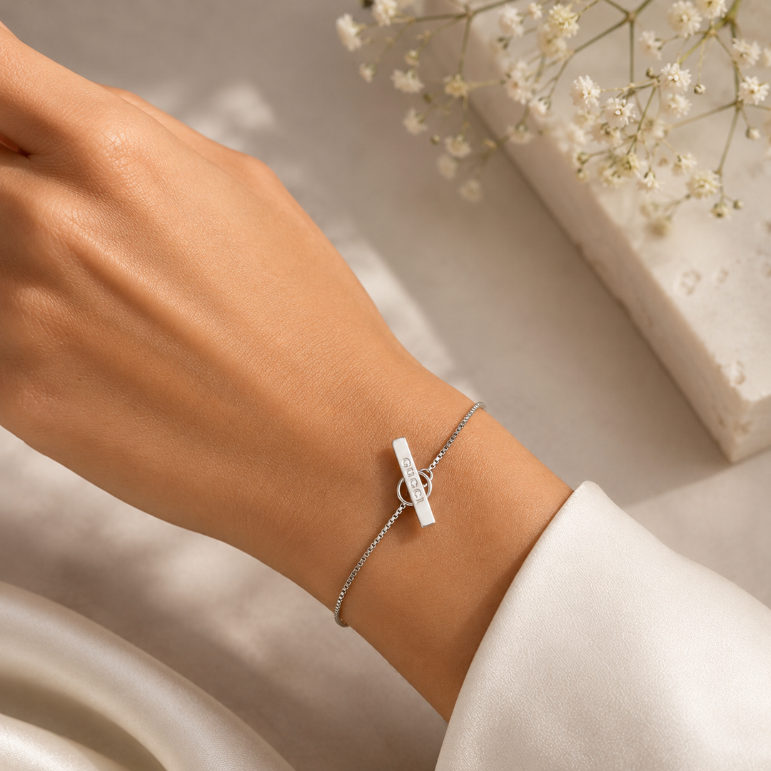 Gucci Link To Love 18ct White Gold Lariat Bracelet - 19cm