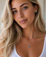 Silver Crystal Charm Birthstone Necklace