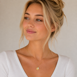 Gold Milgrain Birthstone Necklace