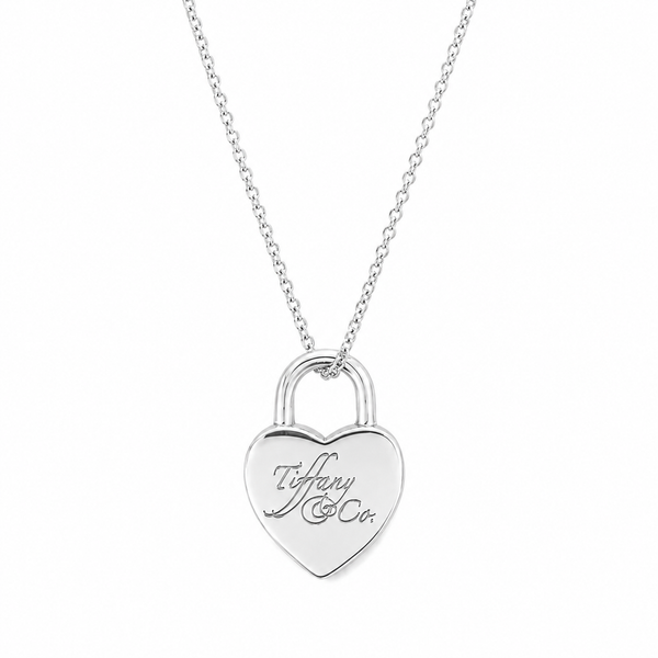 Tiffany & Co Notes Heart Padlock Charm Sterling Silver Pendant